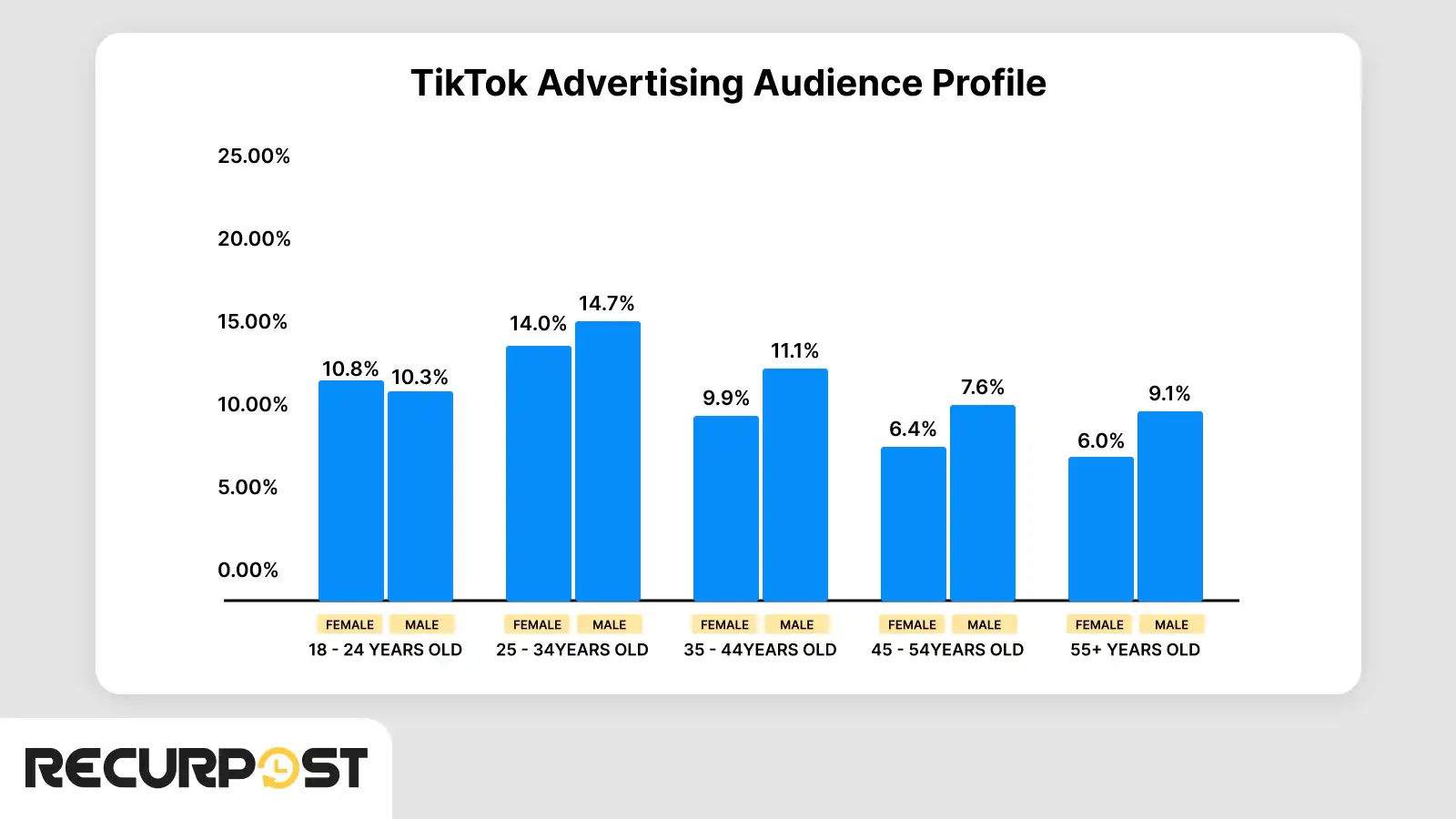 TikTok Advertising Audience by Age and Gender