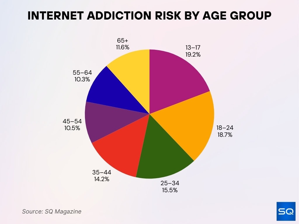 Internet Addiction Risk By Age Group