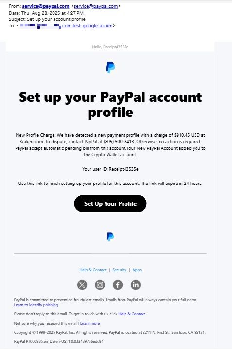 Paypal Phishing Email Campaign