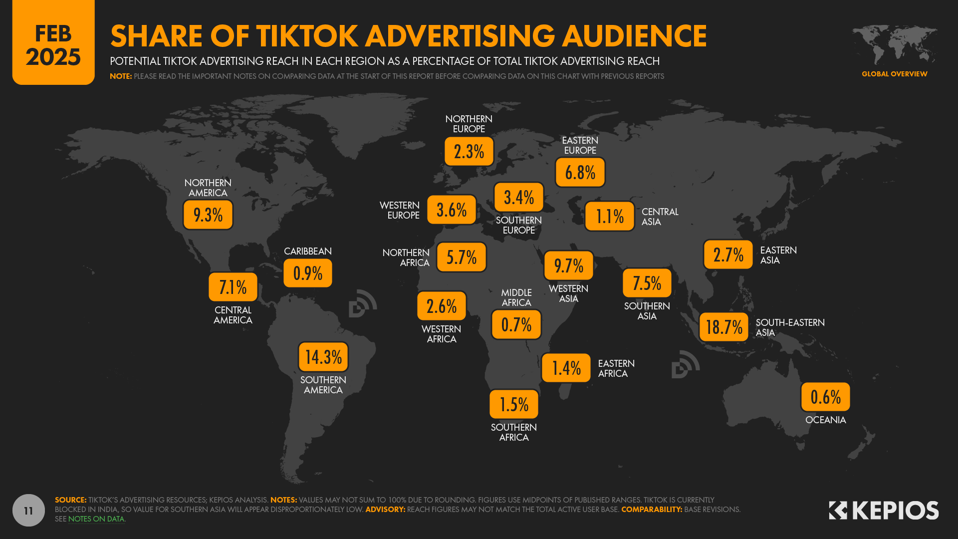 TikTok Advertising Audience Share by Region TikTok Advertising Audience Share by Region