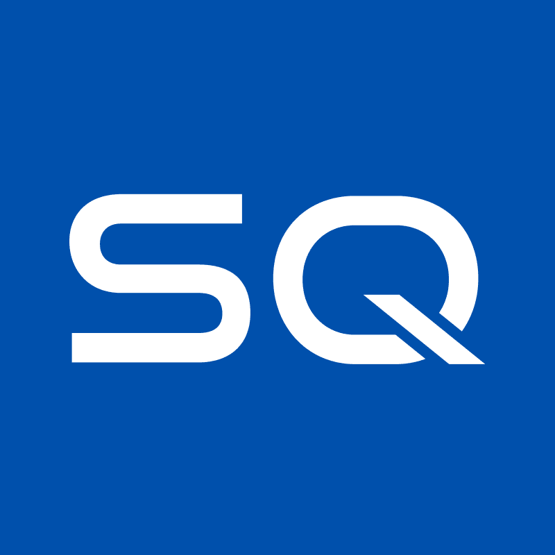 SQ Magazine Emblem on Blue Background