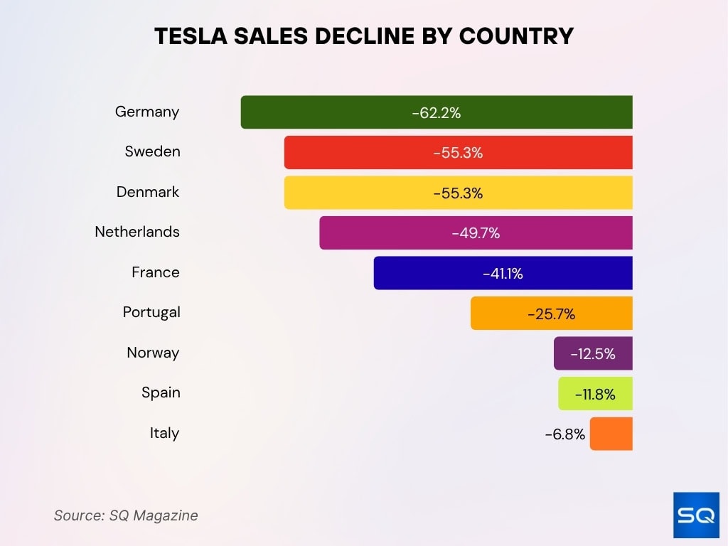Tesla Sales Decline By Country