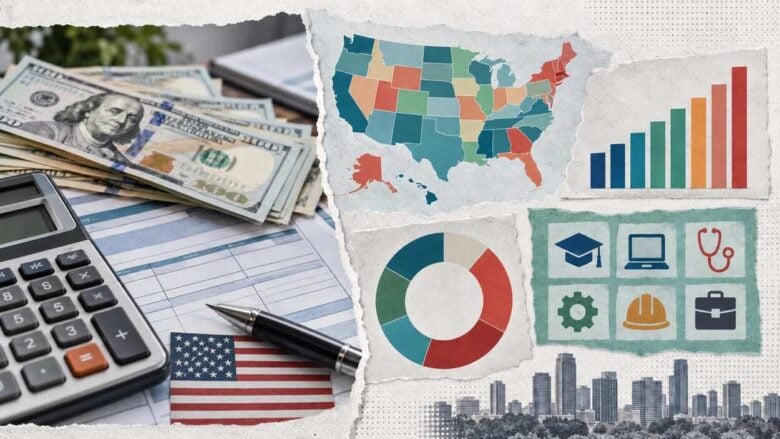 Average US Salary Statistics Median Income by Age and State