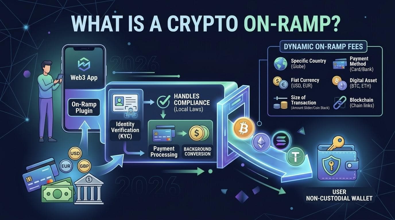 How a crypto on-ramp works: KYC, payment processing, and delivery to a non-custodial wallet